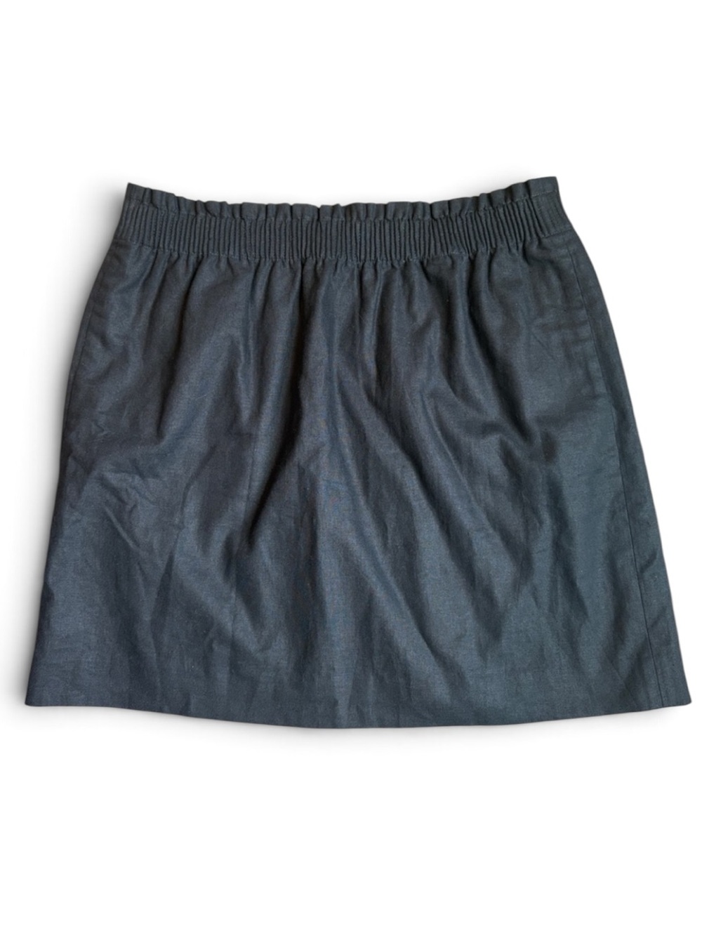 J. Crew Factory Linen Blend Skirt Women’s 12 Black Elastic Waistband